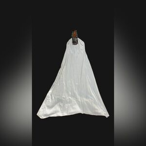 White Boho Maxi Dress with Beaded Neckline – Unique & Elegant